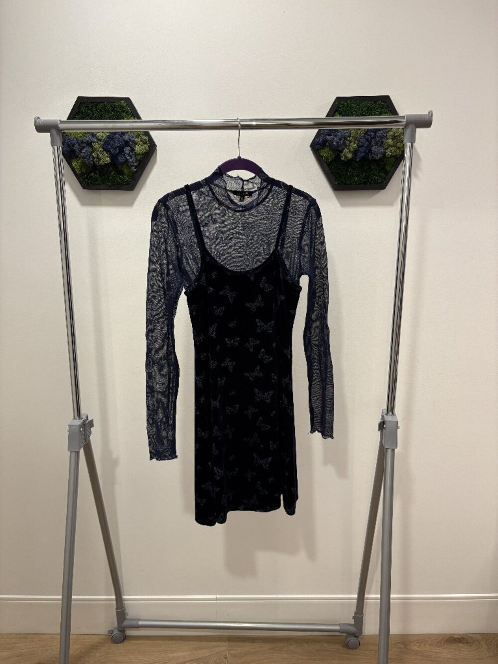 Blue Butterfly Dress & Top Set